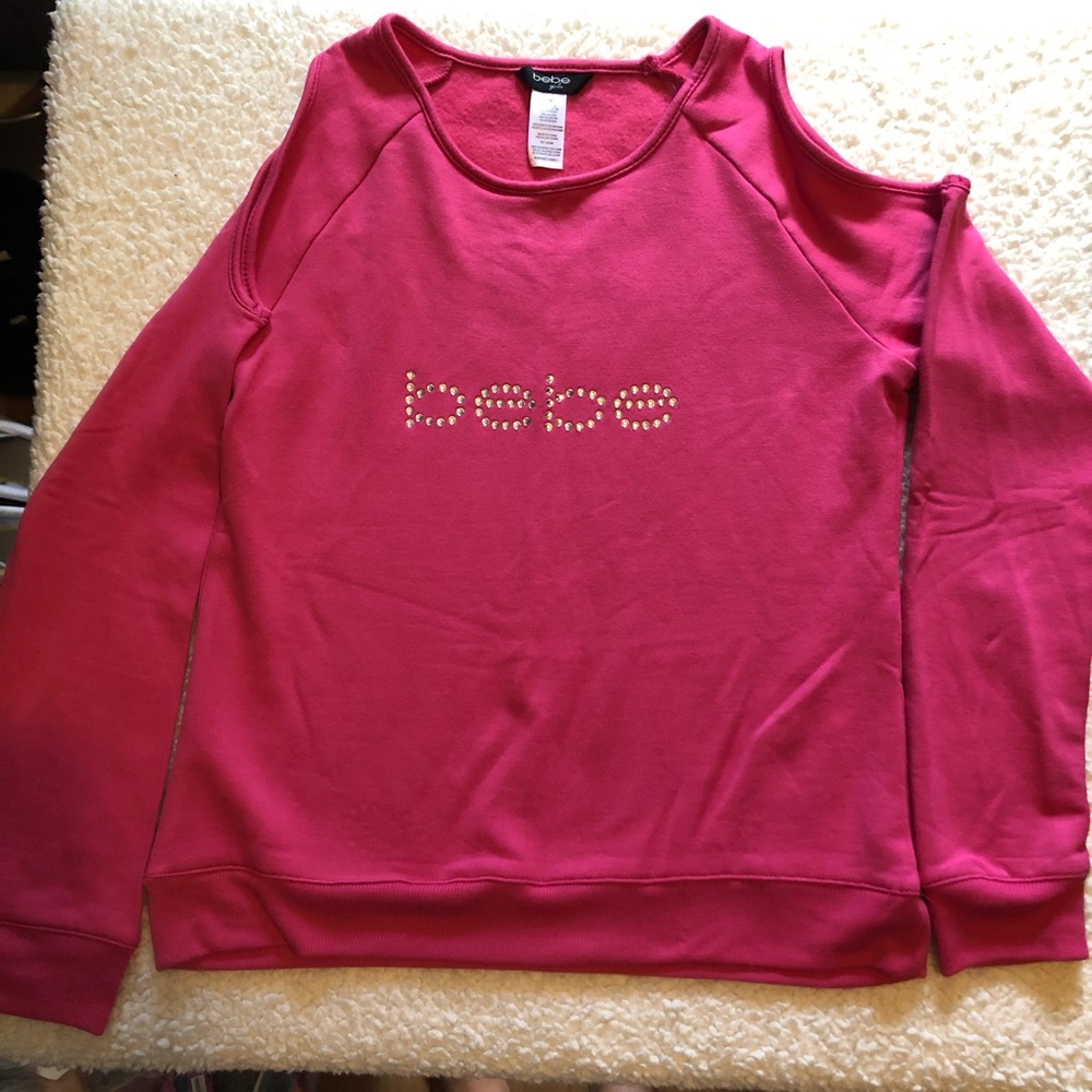 Bebe girls peep shoulder top